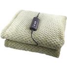 Waffle Soft Fleece Heated Electric Throw Over Blanket Honeycomb Overblanket with Timer and 10 Heat S