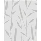 Noordwand Topchic Wallpaper Reed Plumes Metallic Grey