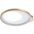 Modern Brushed Gold Low Energy LED Ceiling Light with Inner Opal White Acrylic