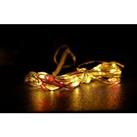 50 LED 2.5m Premier MicroBrights Indoor Outdoor Christmas Multi Function Battery Operated Lights with Timer on Pin Wire in Red & Vintage Gold