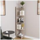 5 Tier Regin Wood Corner Bookcase Modern Unit Book shelf