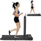 2-In-1 Folding Treadmill with Handrest Under Desk Walking Pad for Home&Office(Black)