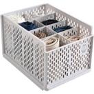 Plastic Stackable Clothes Storage Basket Drawer Organizer White