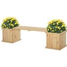 Wooden Garden Planter & Bench Combination Garden Raised Bed