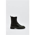 Leather Contrast Chelsea Boots