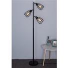 Caged Floor Lamp, Switch Included, 3 Lights E27 Cap, LED Compatible