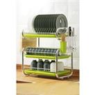 3-Tier Metal Dish Drainer Rack Storage Stainless Stand Bowl Plate Dryer Tray Kitchen