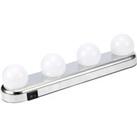 4-Bulb LED Vanity Lights for Hollywood Mirror Punch Free & Battery Operated
