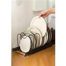 10-Divider Expandable Pot Pan Lid Drainer Rack Detachable Plate Organiser Chopping Board Holder