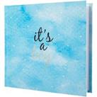 It's a Boy Photo Album with Silver Glitter Stars for Christening or Baby Shower