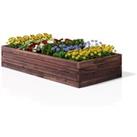 Wooden Raised Garden Bed Outdoor Patio Vegetable Flower Rectangular Planter Box