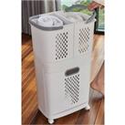 3 Compartment Laundry Baskets Laundry Sorter Rolling Laundry Hamper