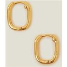 14ct Gold-Plated Rectangular Hoop Earrings
