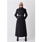 Compact Stretch Belted Double Breasted Maxi Coat