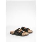 Western Stitch Footbed Buckle Sliders