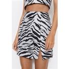 Premium Jacqaurd Zebra Print Mini Skirt