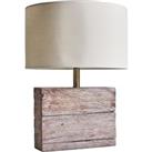 Fable Natural Rustic Wood Table Lamp Natural Fabric Shade Reni
