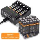 Rechargeable Battery Charging Dock plus 20 x AAA 500mAh Batteries