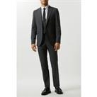 Skinny Fit Grey Grid Check Suit Jacket
