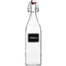 Lavagna Glass Swing Bottle with Label 1 Litre