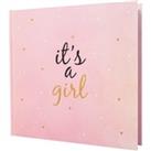 It's a Girl Photo Album with Gold Glitter Stars for Christening or Baby Shower