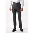 Slim Grey Wool Dogtooth Suit Trousers