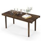 Modern Coffee Table Accent Center Tea Table Cocktail Table with Slatted Tabletop