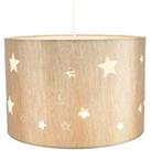 Contemporary Linen Childrens/Kids Pendant/Lamp Shade with Laser Cut Stars
