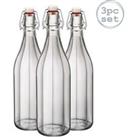 Oxford Glass Swing Bottles - 1 Litre - Pack of 3