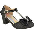 'Chava' Mid High Heel Sandals With Bow & Diamante Detail