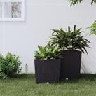 Planter with Removable Inner Anthracite 21 / 32 L PP Rattan