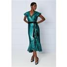 Tall Premium Sequin Velvet Belt Midi Dress