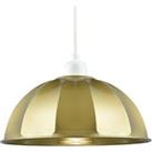Modern Satin Gold Pendant Lighting Shade with Domed Shape and Outer Trim Lip