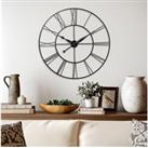 60cm Dia Vintage Cut-Out Roman Numeral Metal Wall Clock