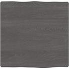 Table Top Dark Grey 40x40x(2-4) cm Treated Solid Wood Live Edge