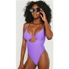 Diamante Trim Underwired Cut Out Swimsuit