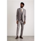 Skinny Fit Grey Fine Check Suit Jacket