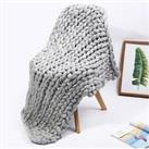 60x60cm Hand-Knitted Super Thick Wool Blanket Sofa Bed Chair Blanket