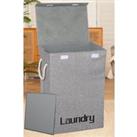 72L Large Laundry Baskets Washing Clothes Storage Folding Basket Hamper with Lid