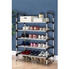 5 Tiers Shoe Rack Organizer Stainless Steel Stackable Space Saving Shoes Shelf