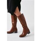Knee High Low Heel Riding Boots