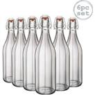 Oxford Glass Swing Bottles - 1 Litre - Pack of 6