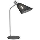 Crawley Table Lamp with Fabric Cord - Black and Chrome Metal Frame