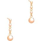 Gift Packaged 'Ottinger' 18ct Rose Gold Plated 925 Silver Ball & Chain Drop Earrings