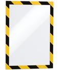 DURAFRAME Adhesive Magnetic Hazard Frame - 2 Pack - A4 Black & Yellow