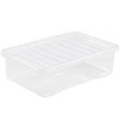 Storage Box Underbed 1 x 32 Litre Stackable Plastic Clothes Tidy Organiser Lid