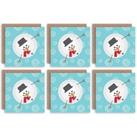 Christmas Cards Cute Snowman Kids Xmas Snowflake Set Xmas Greeting Cards With Envelopes Pack of 6