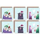 Festive Bright and Friendly Christmas Greeting Cards With Envelopes Pack of 6
