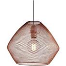 Emberley Retro Basket Pendant Light 36cm - Easy Fit - Copper