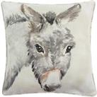 Watercolour Donkey Hand-Painted Piped Cushion